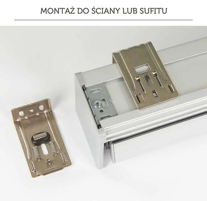 Uchwyty do montażu rolety wolnowiszącej na ścianie i suficie